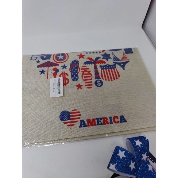 4th of July Decorations Garden Flag Decorative Ribbon And Party Favor Bags USA - Picture 6 of 8